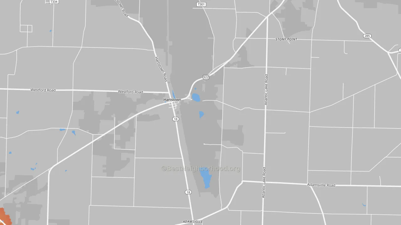 Bike Grade map of 16131, PA