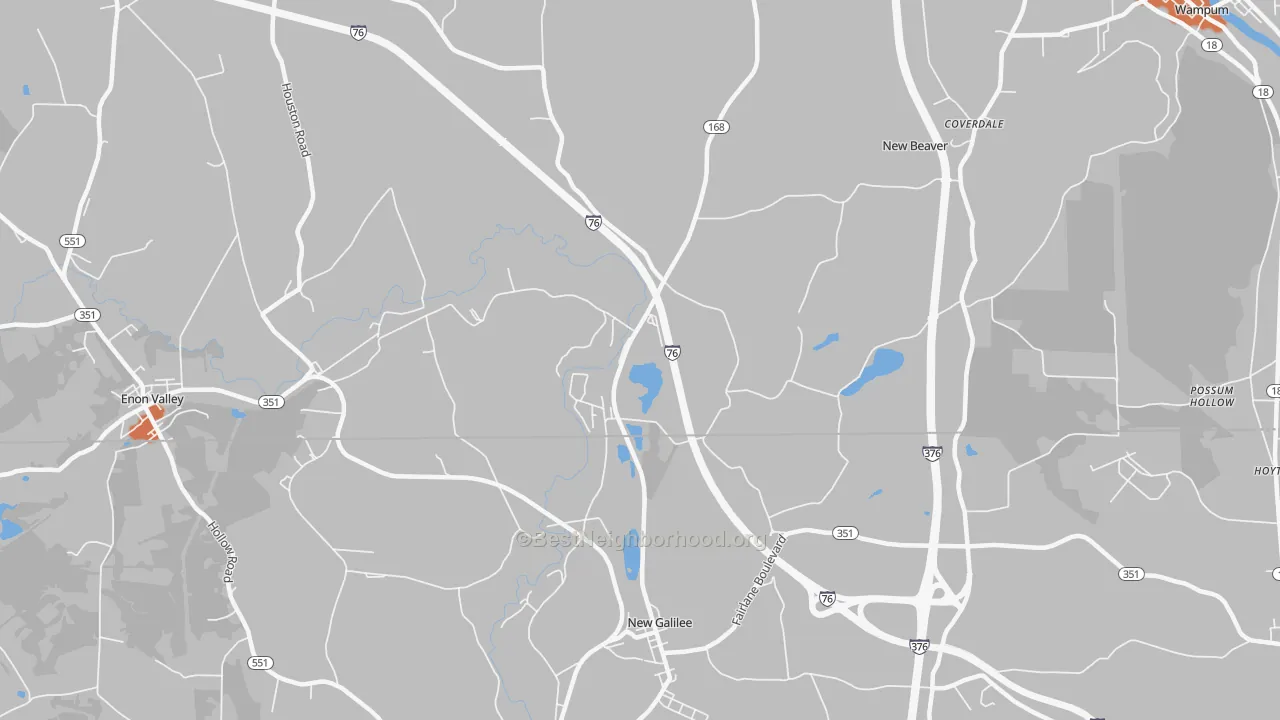 Bike Grade map of 16141, PA