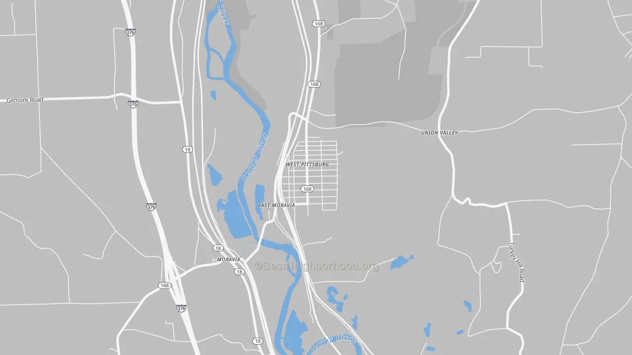 Bike Grade map of 16160, PA