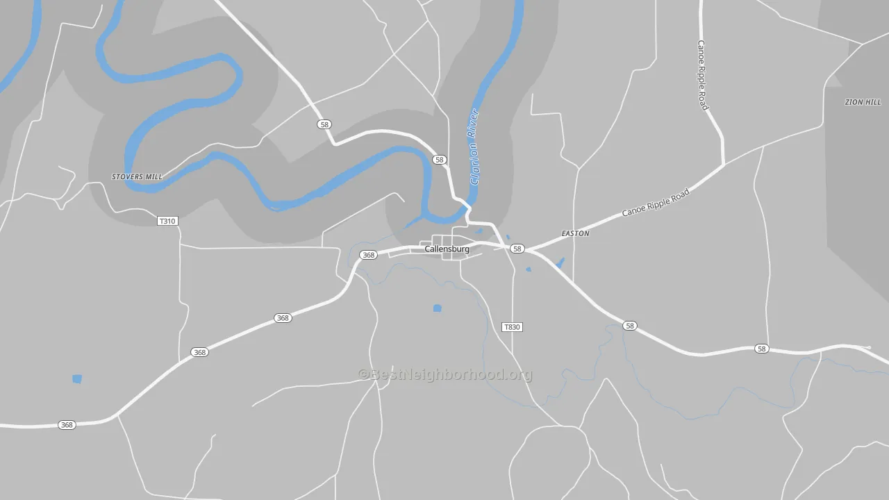 Bike Grade map of 16213, PA