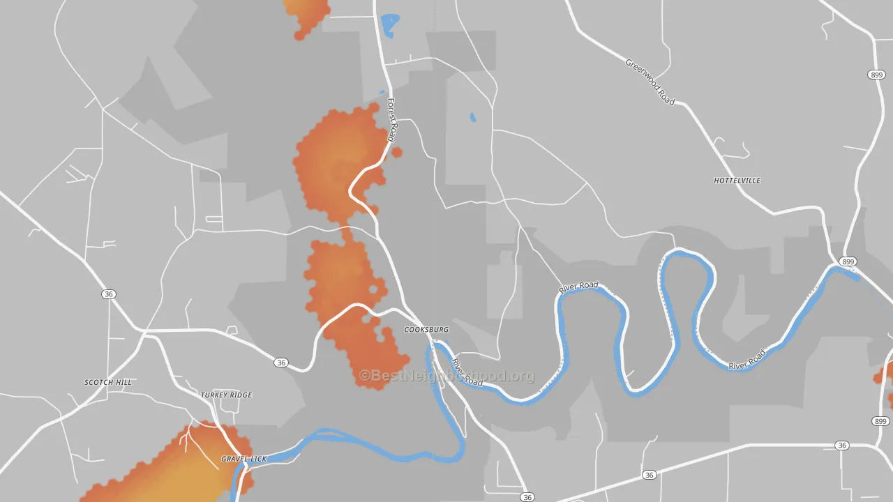 Bike Grade map of 16217, PA
