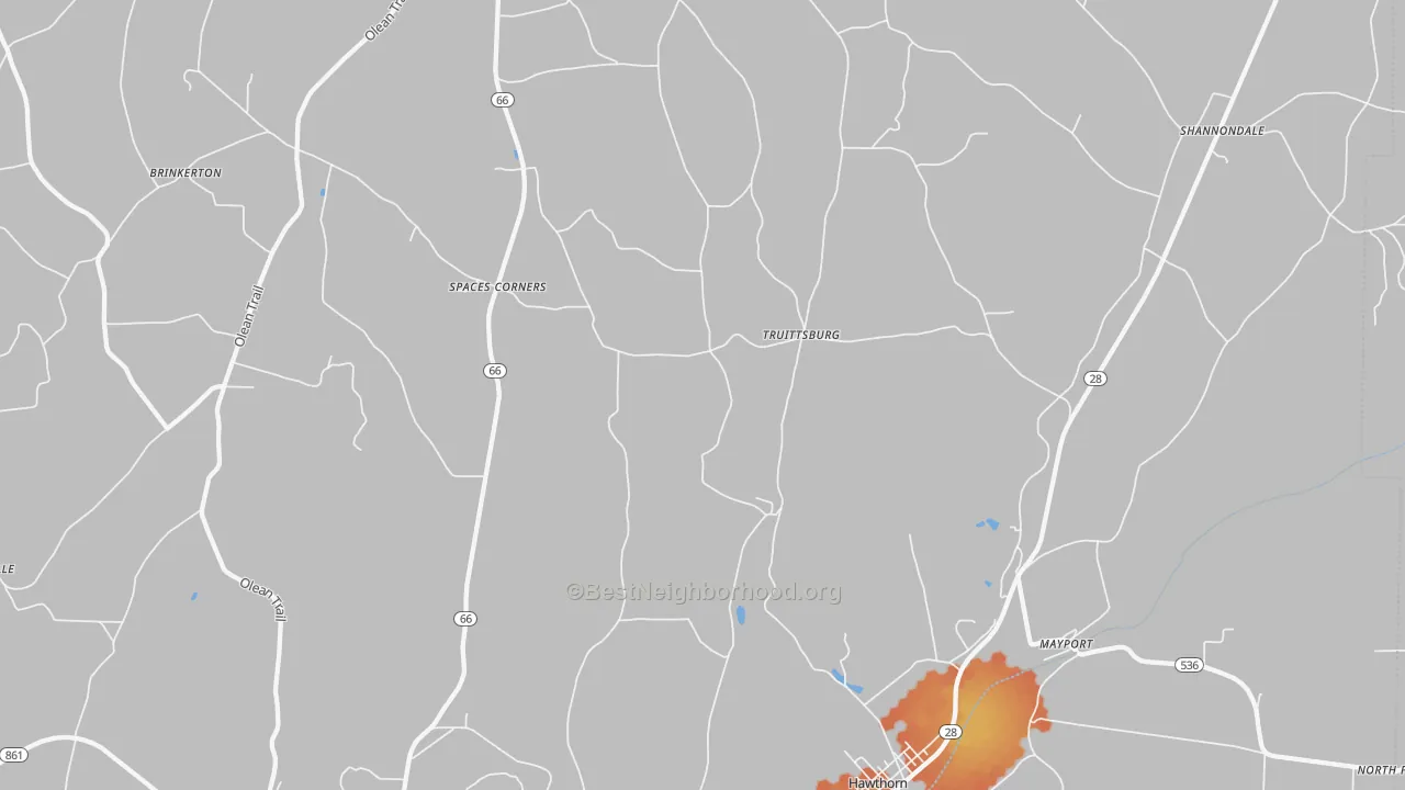 Bike Grade map of 16224, PA