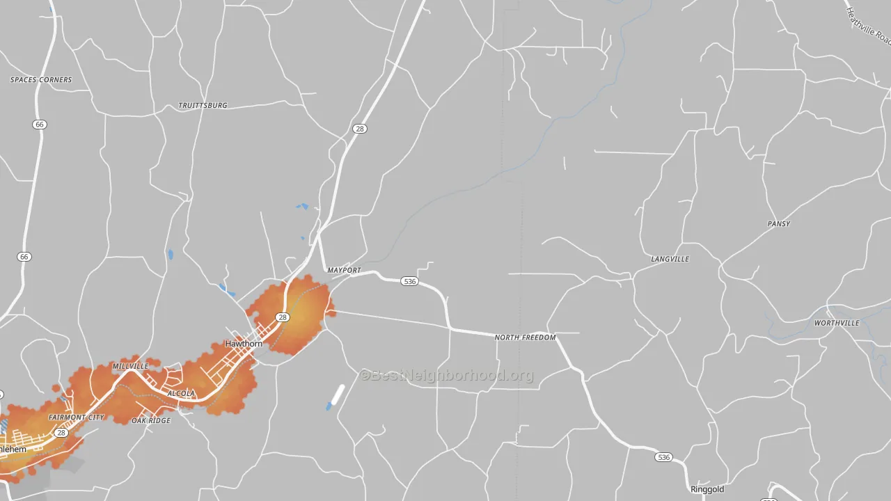 Bike Grade map of 16240, PA
