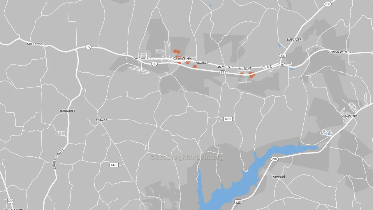 Bike Grade map of 16249, PA