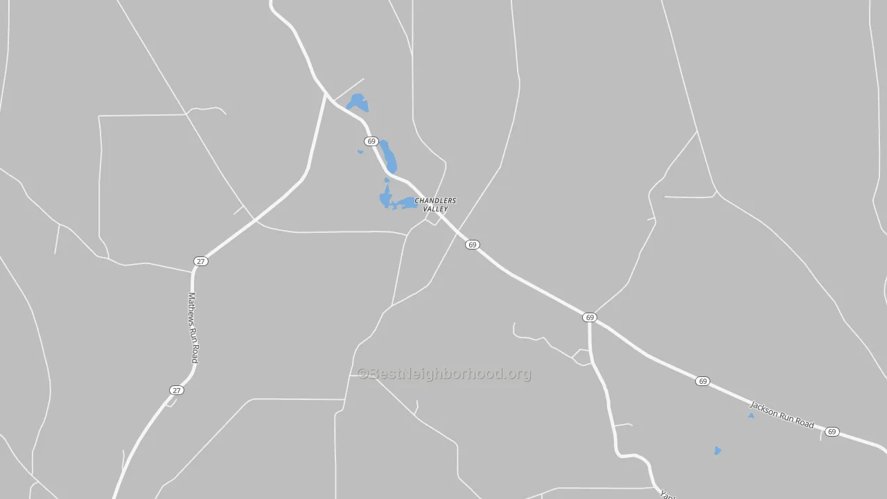 Bike Grade map of 16312, PA