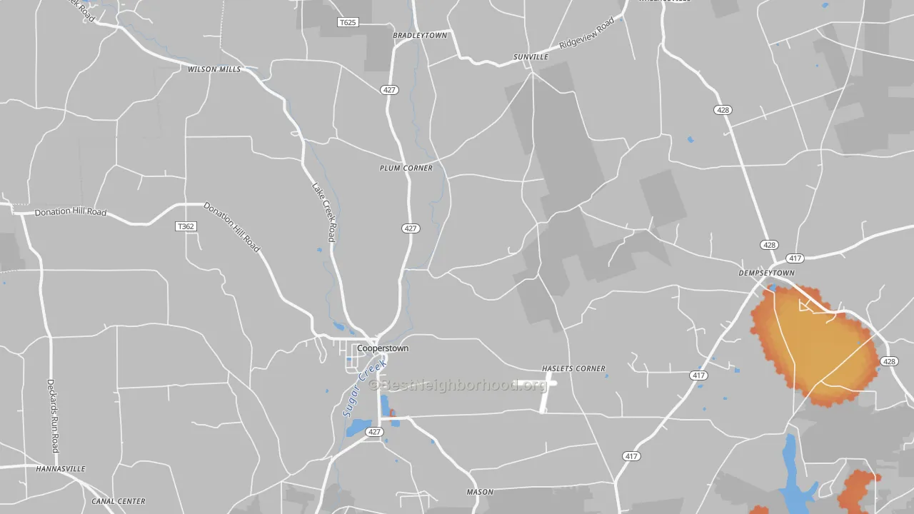 Bike Grade map of 16317, PA