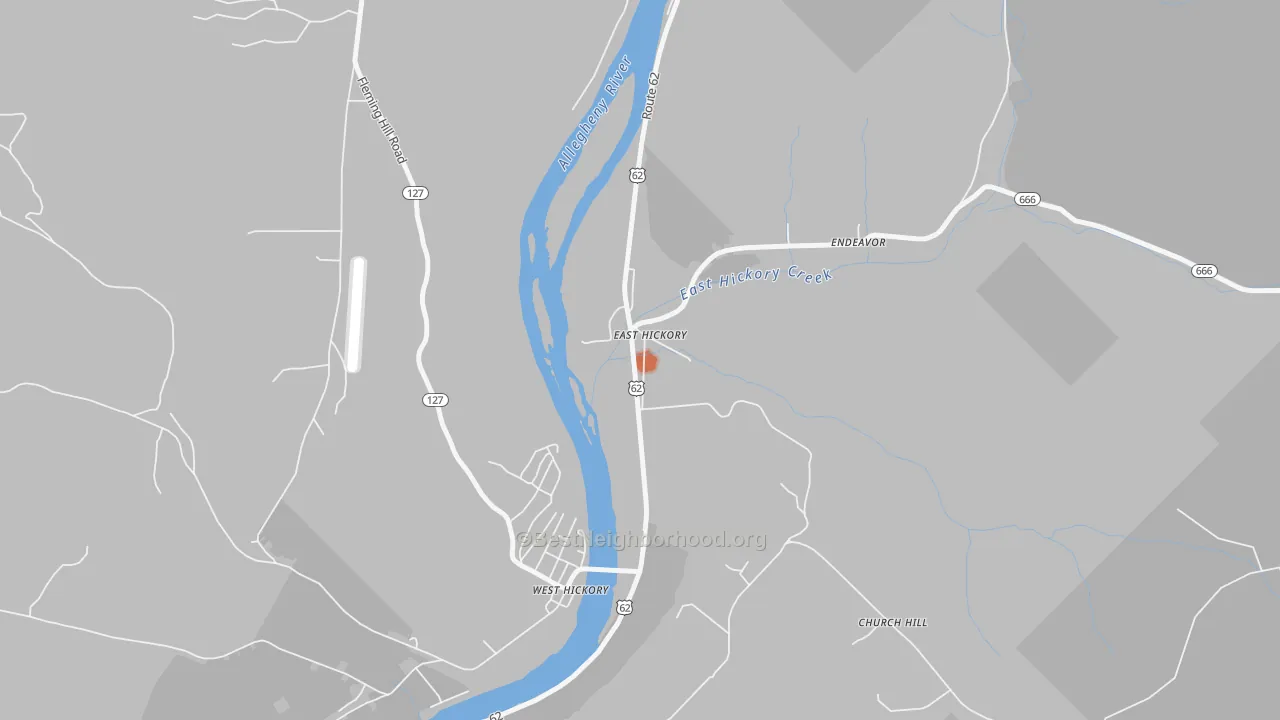 Bike Grade map of 16321, PA