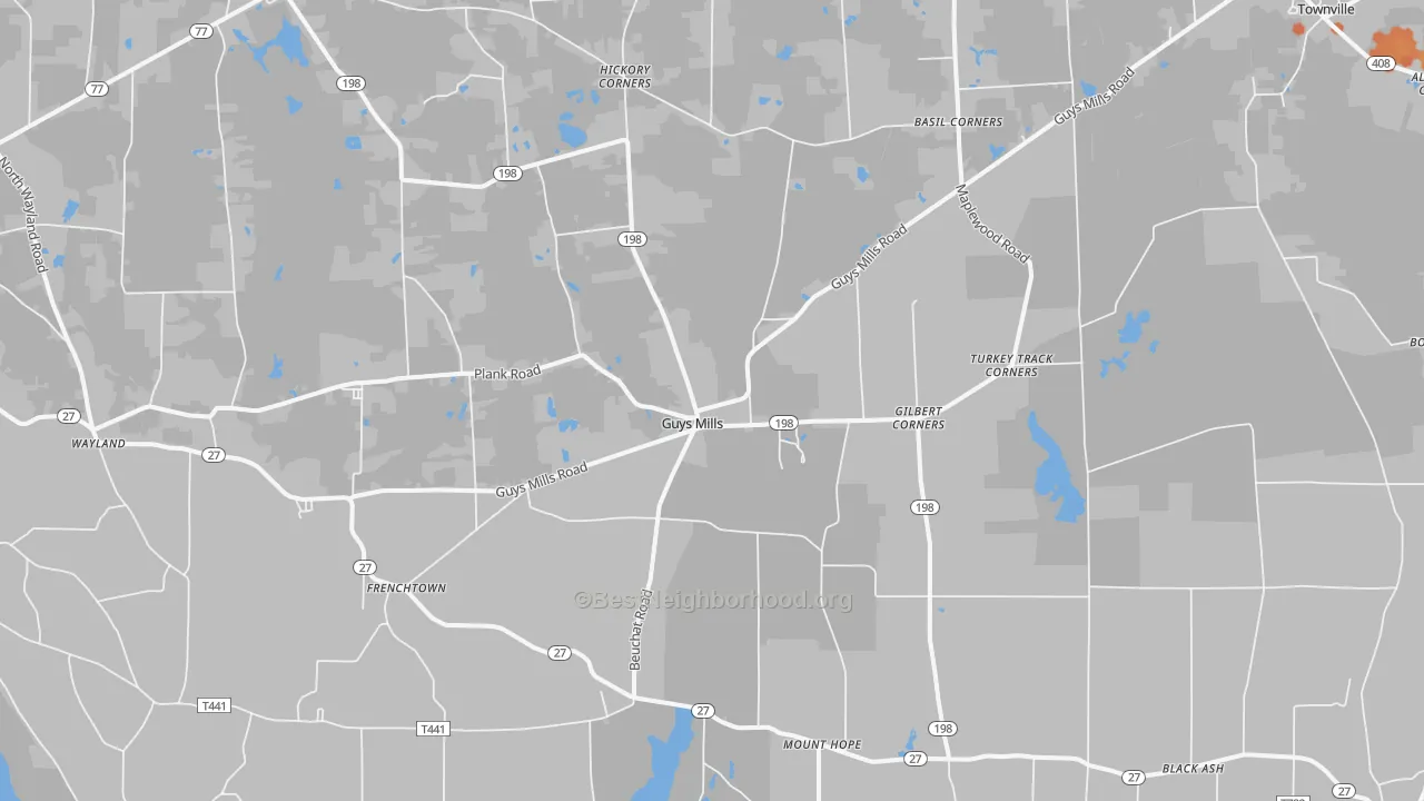 Bike Grade map of 16327, PA
