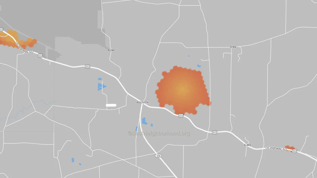 Bike Grade map of 16331, PA