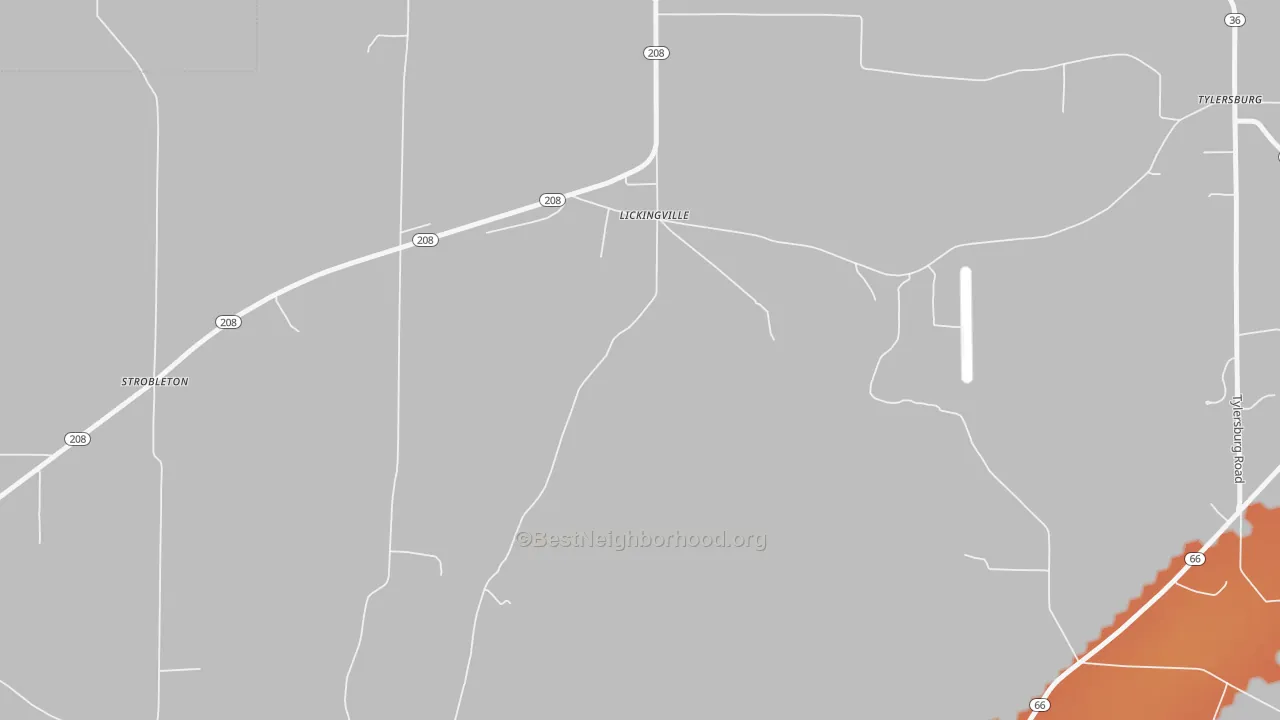Bike Grade map of 16332, PA