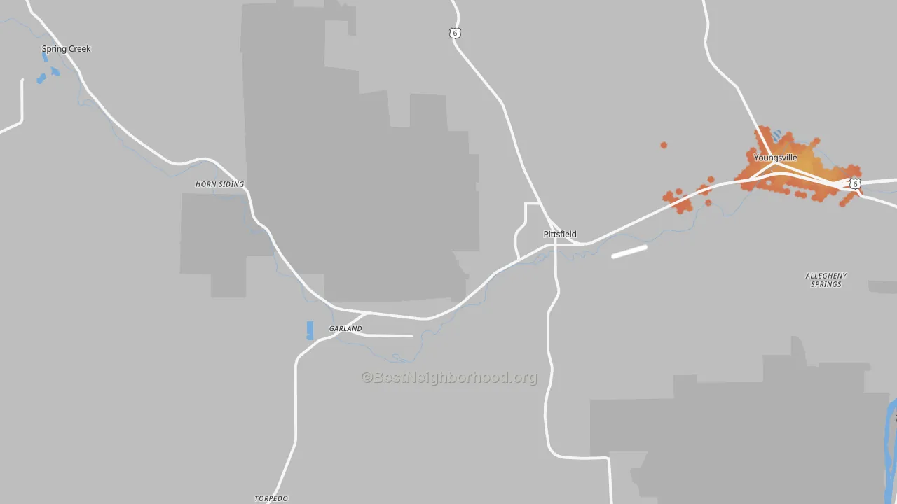 Bike Grade map of 16340, PA