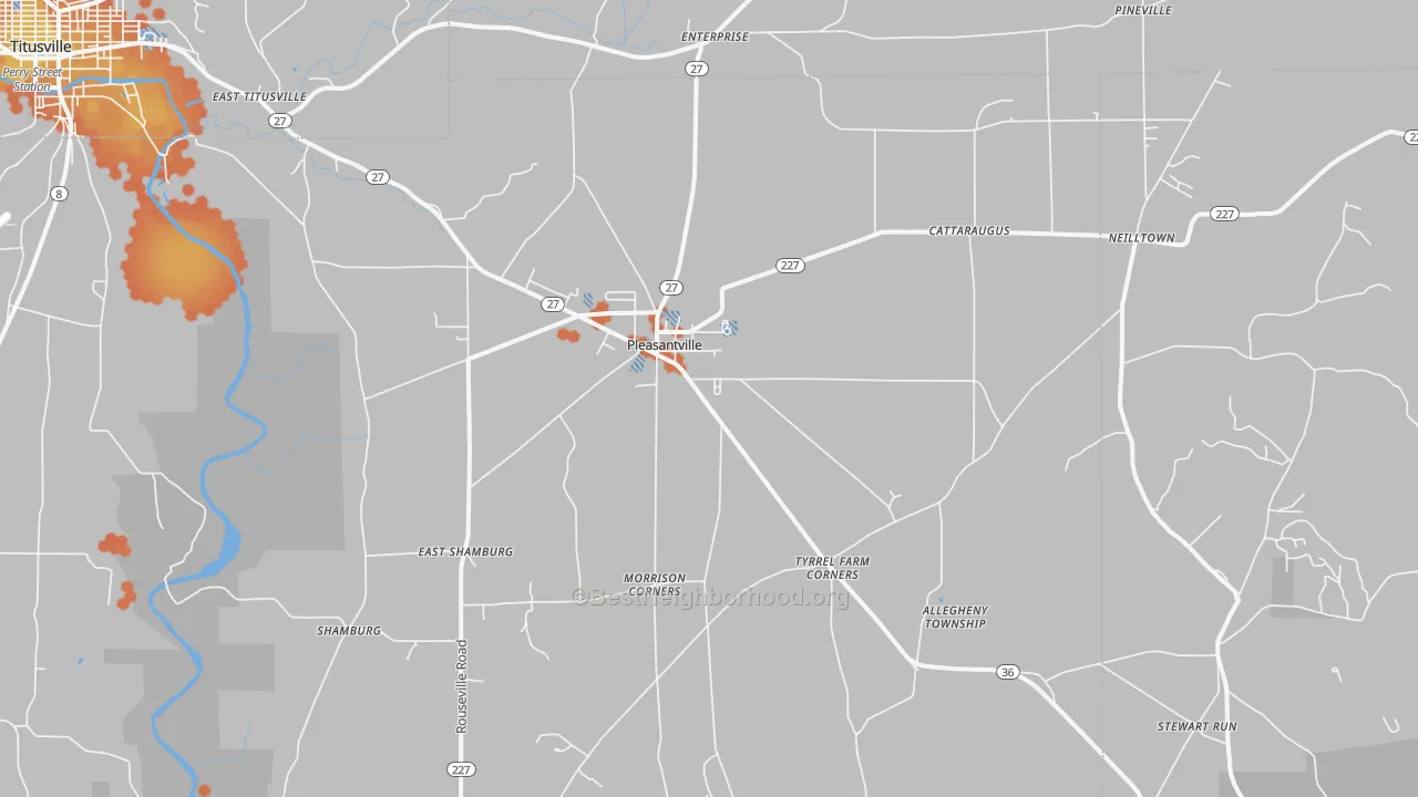 Bike Grade map of 16341, PA