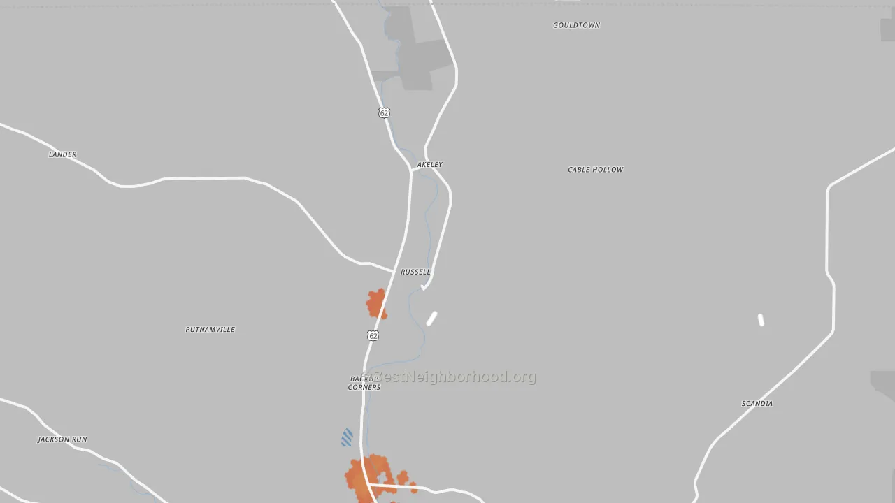 Bike Grade map of 16345, PA