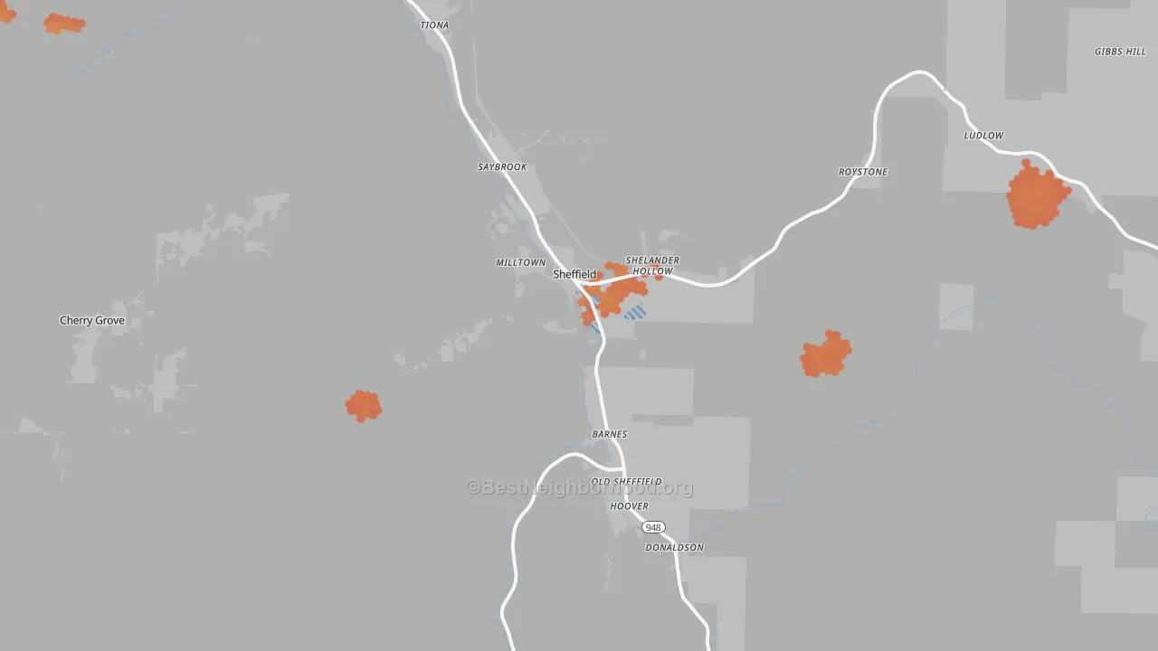 Bike Grade map of 16347, PA