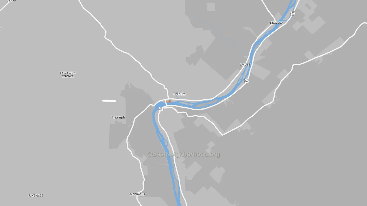 Bike Grade map of 16351, PA