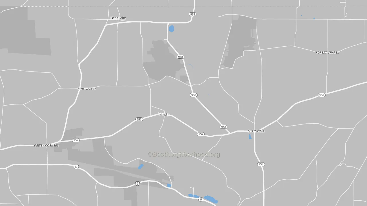 Bike Grade map of 16402, PA