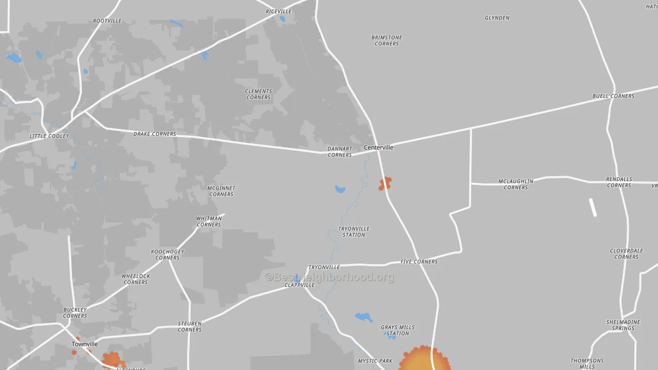 Bike Grade map of 16404, PA