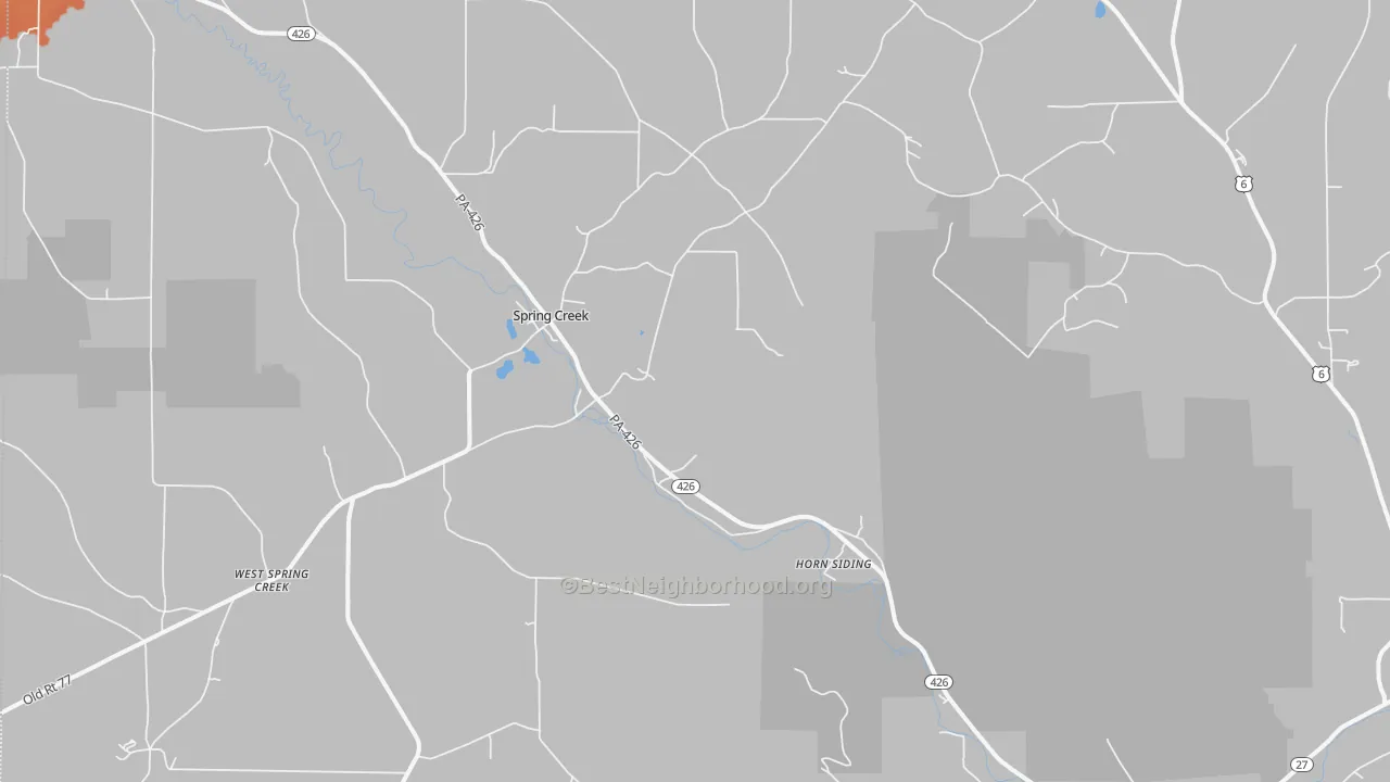 Bike Grade map of 16436, PA