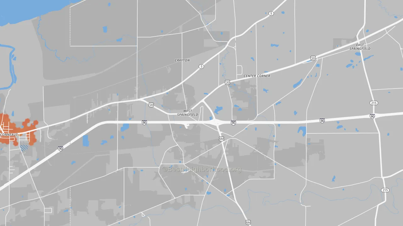 Bike Grade map of 16443, PA