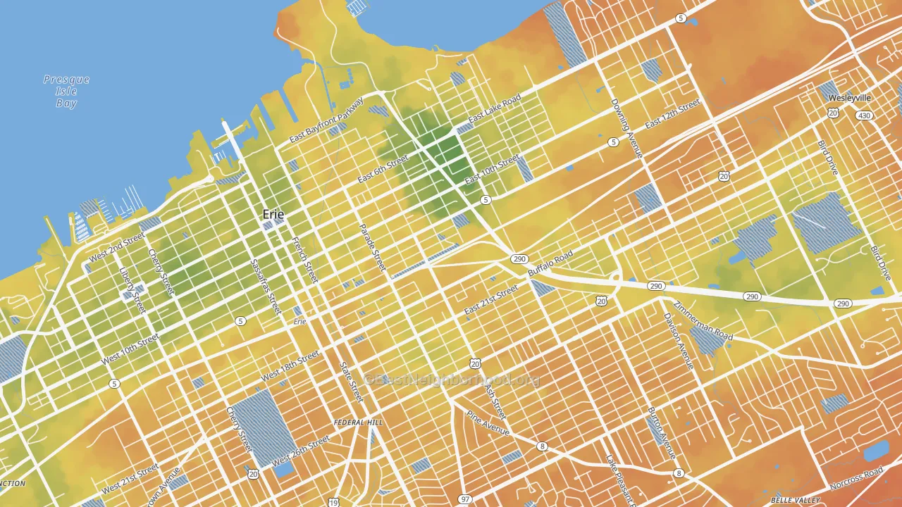 Bike Grade map of 16503, PA