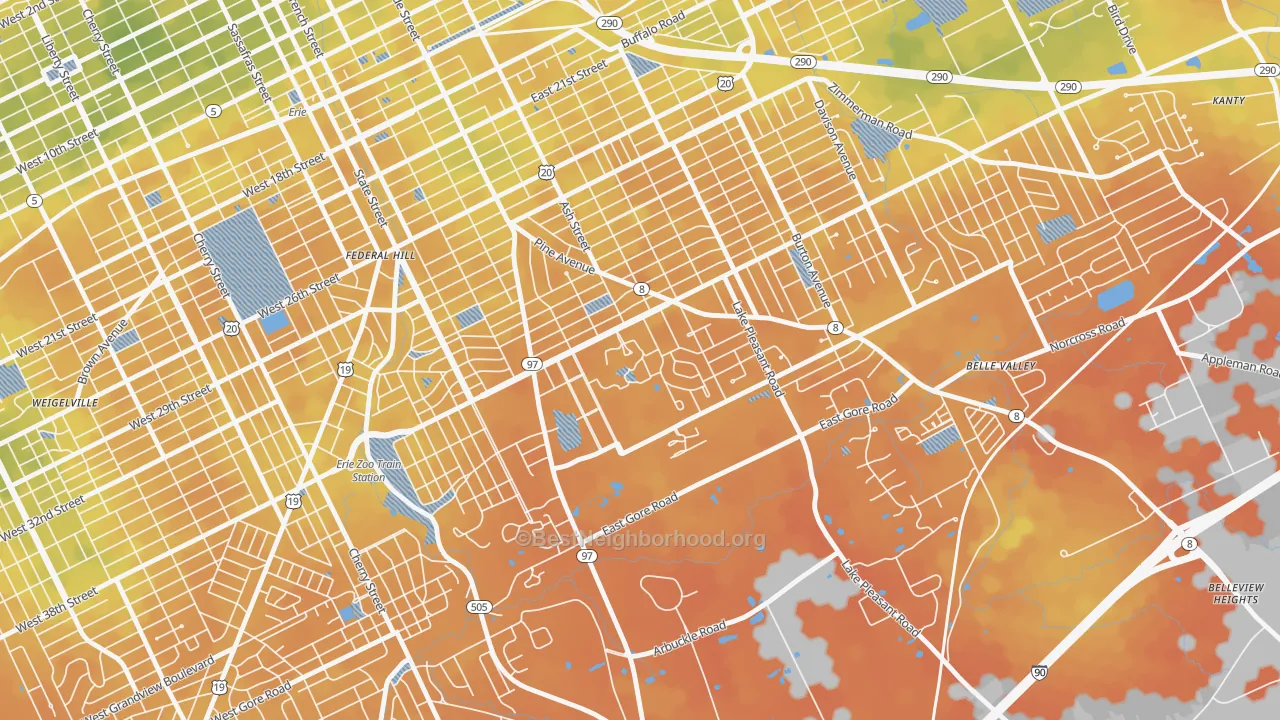 Bike Grade map of 16546, PA