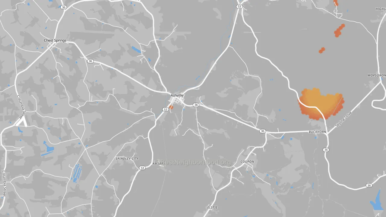Bike Grade map of 16613, PA