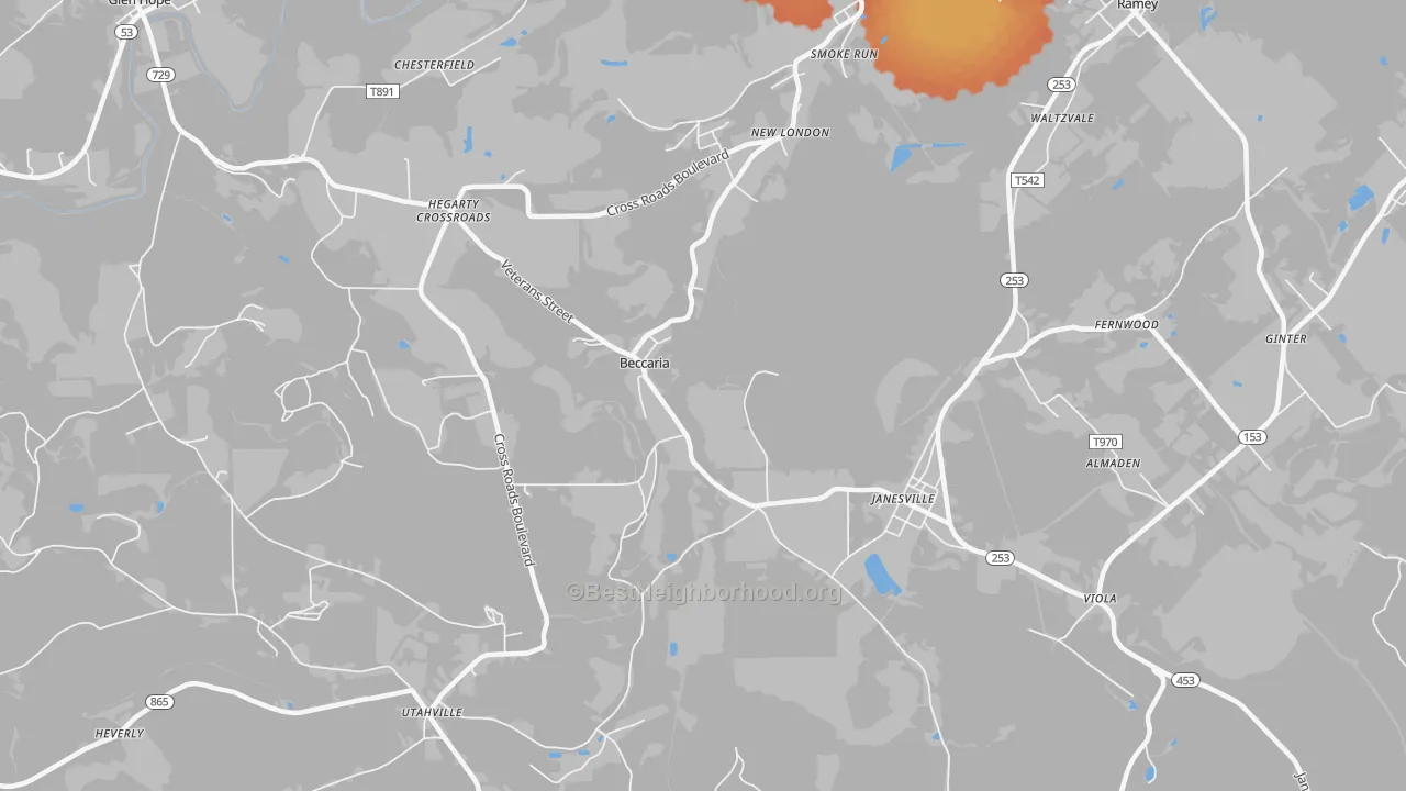 Bike Grade map of 16616, PA