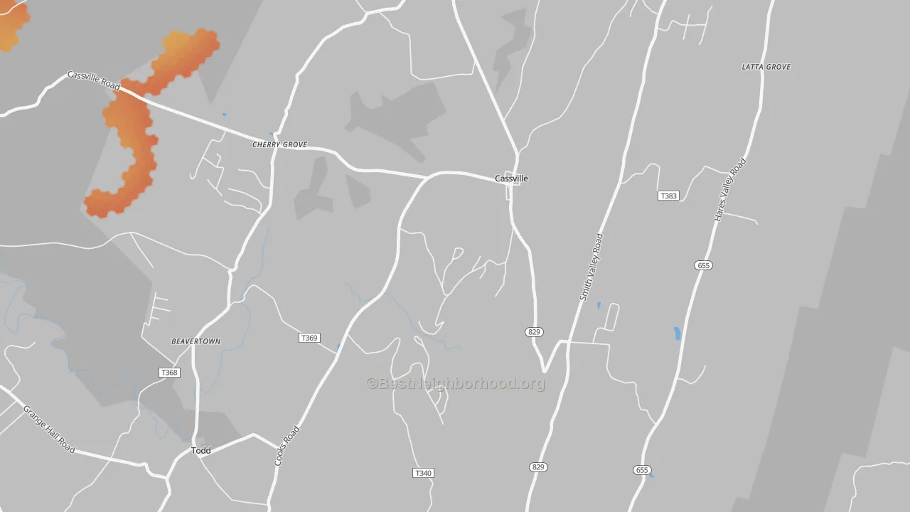 Bike Grade map of 16623, PA