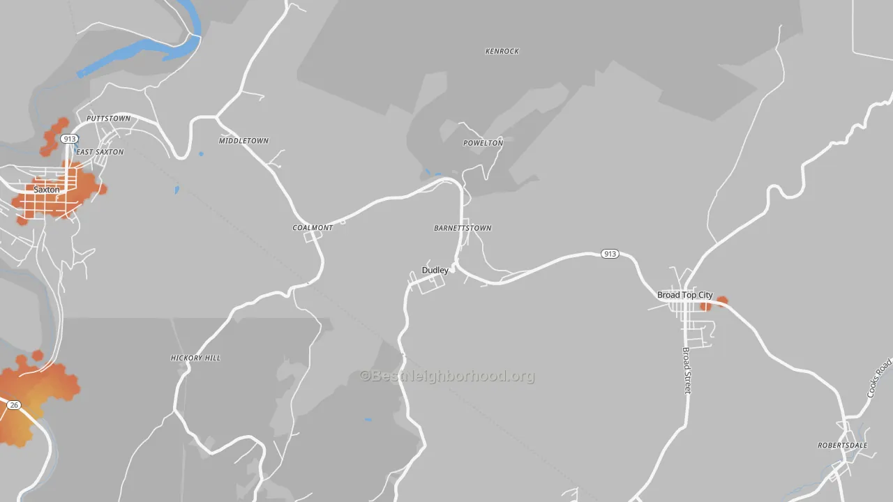 Bike Grade map of 16634, PA