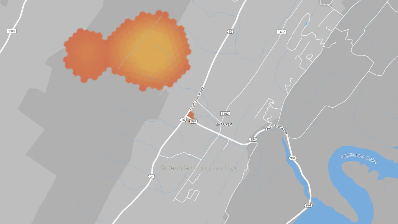 Bike Grade map of 16638, PA