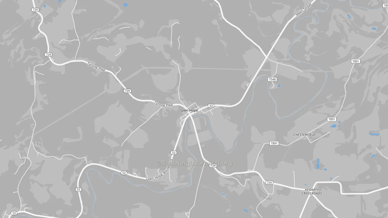 Bike Grade map of 16645, PA