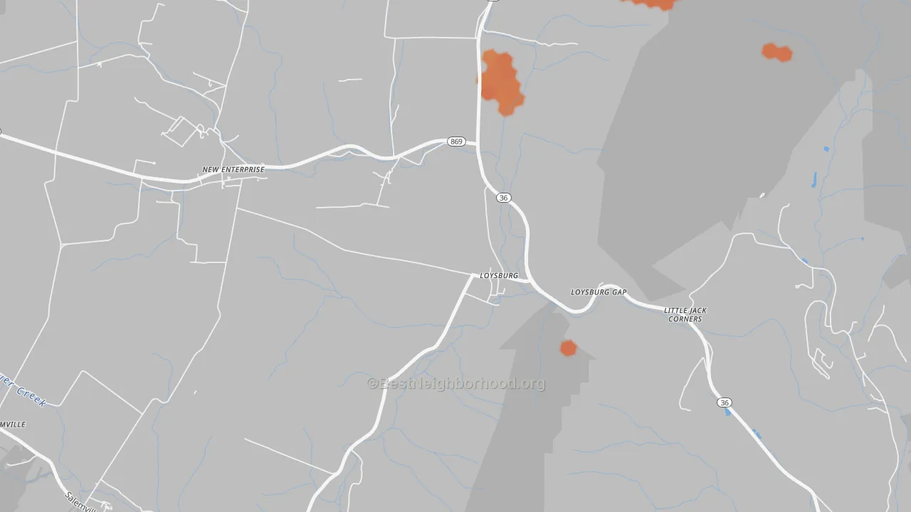 Bike Grade map of 16659, PA