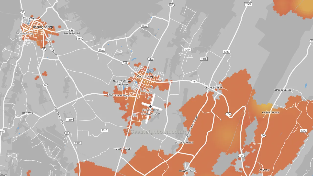 Bike Grade map of 16662, PA