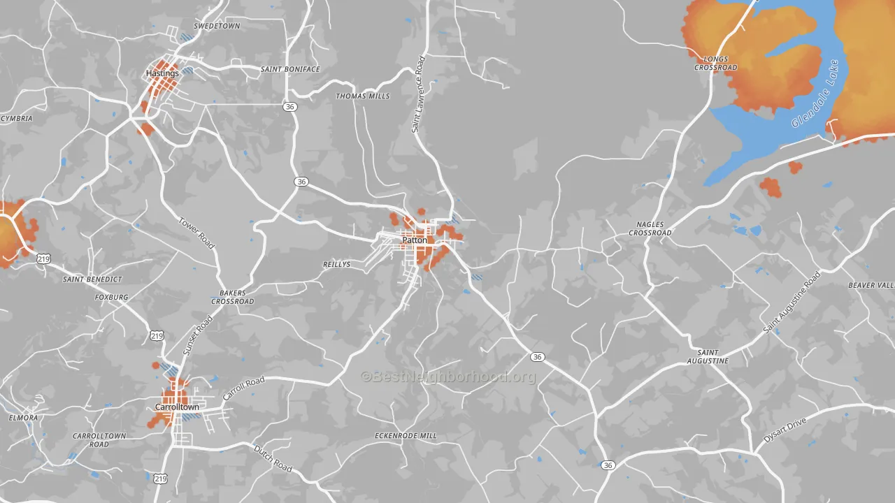 Bike Grade map of 16668, PA