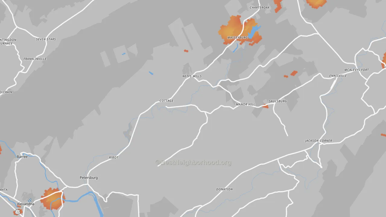 Bike Grade map of 16669, PA