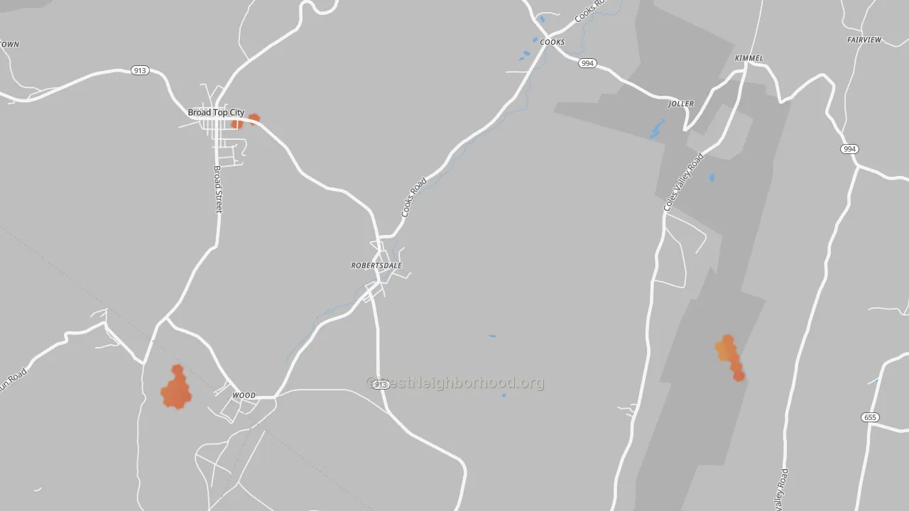 Bike Grade map of 16674, PA