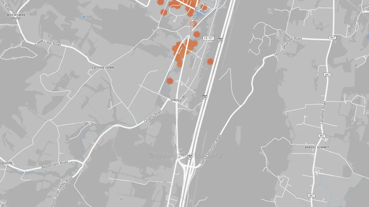 Bike Grade map of 16682, PA