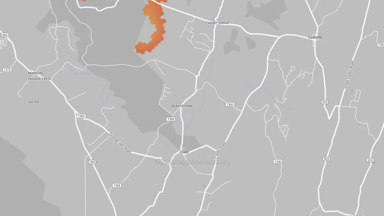 Bike Grade map of 16685, PA