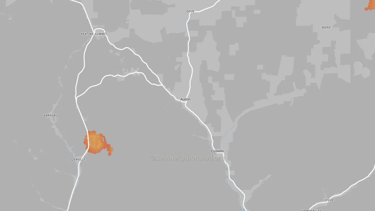 Bike Grade map of 16720, PA