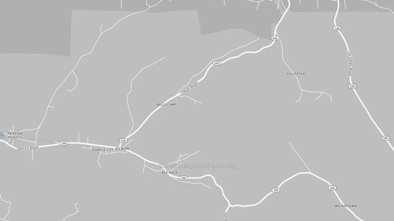 Bike Grade map of 16727, PA