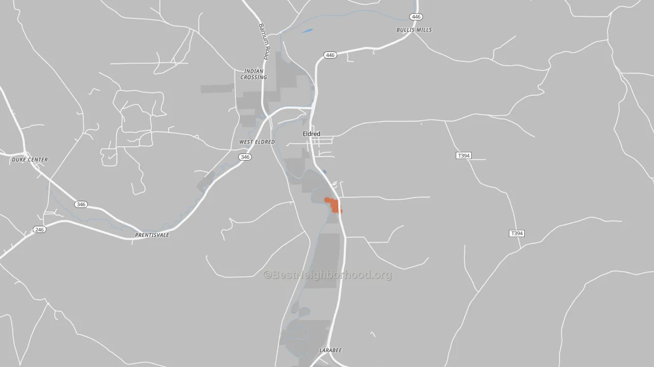 Bike Grade map of 16731, PA