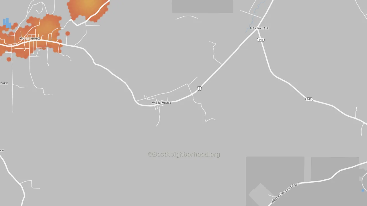 Bike Grade map of 16733, PA
