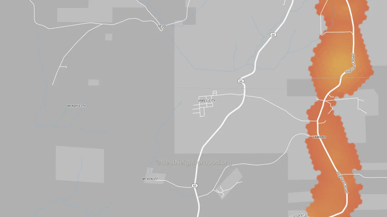 Bike Grade map of 16734, PA