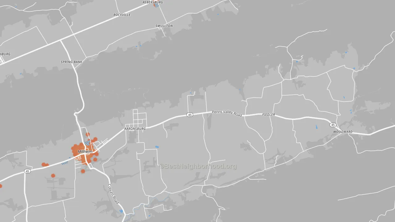 Bike Grade map of 16820, PA