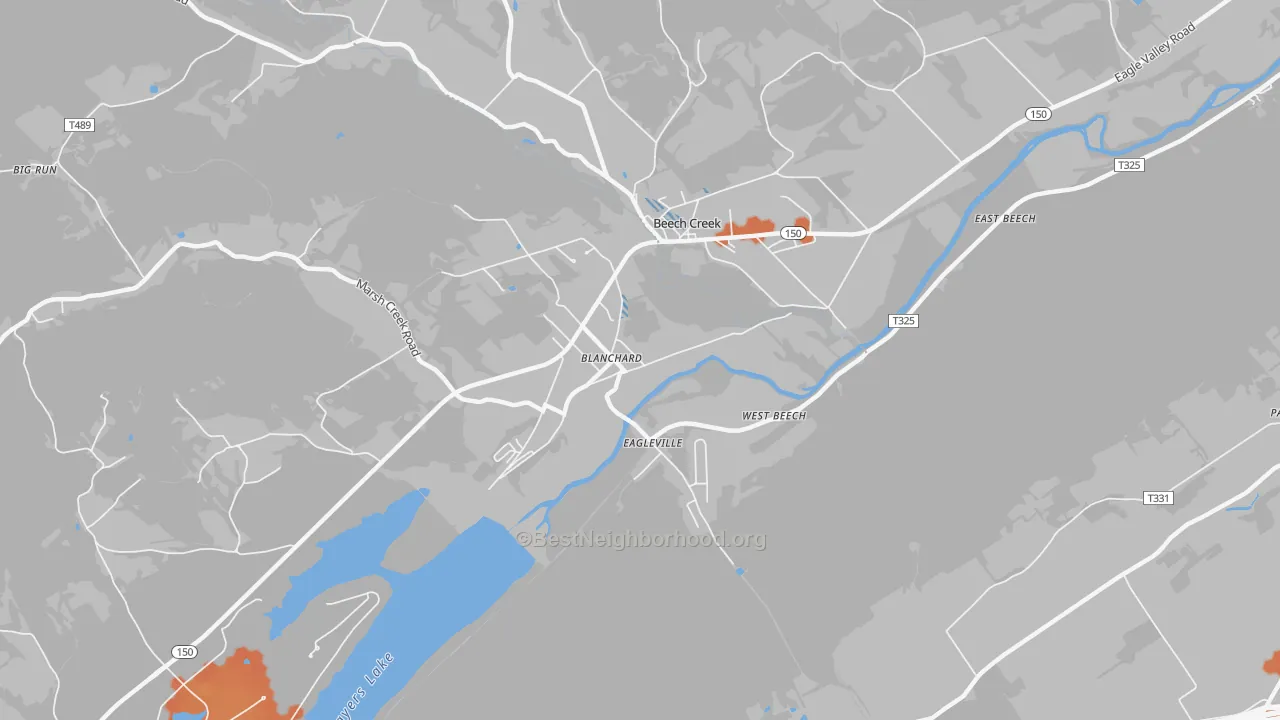 Bike Grade map of 16826, PA