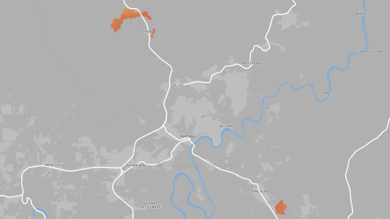 Bike Grade map of 16845, PA