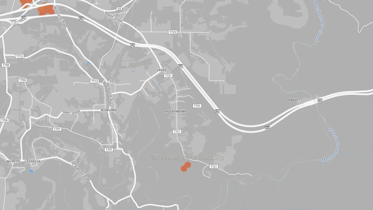 Bike Grade map of 16849, PA