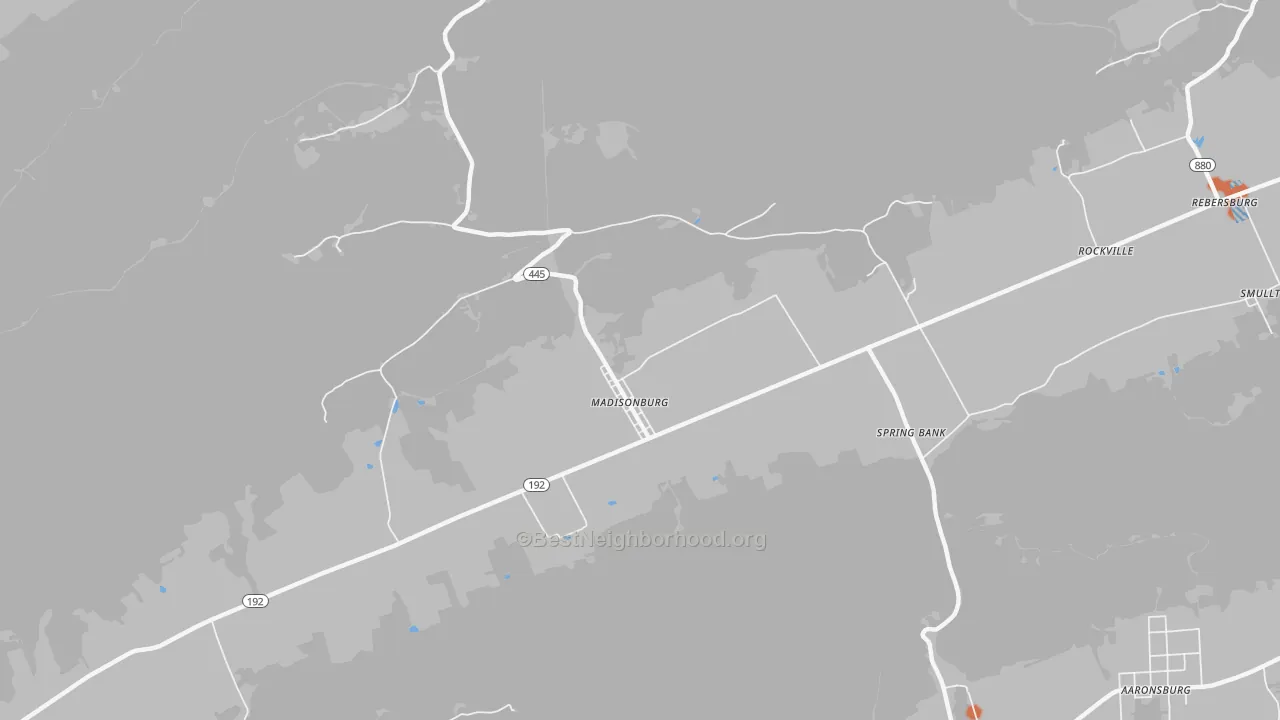 Bike Grade map of 16852, PA
