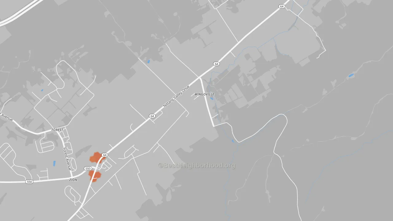 Bike Grade map of 16856, PA