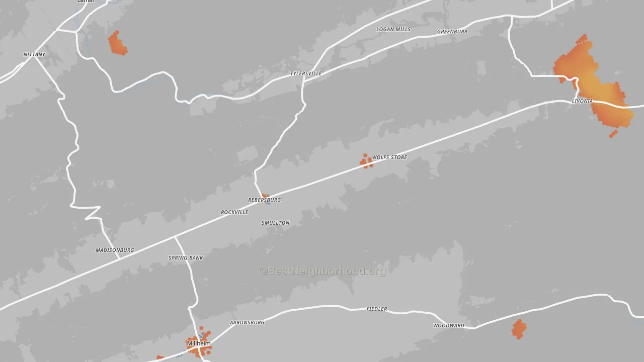 Bike Grade map of 16872, PA